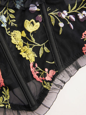 Sweetheart Floral Corset Crop Top