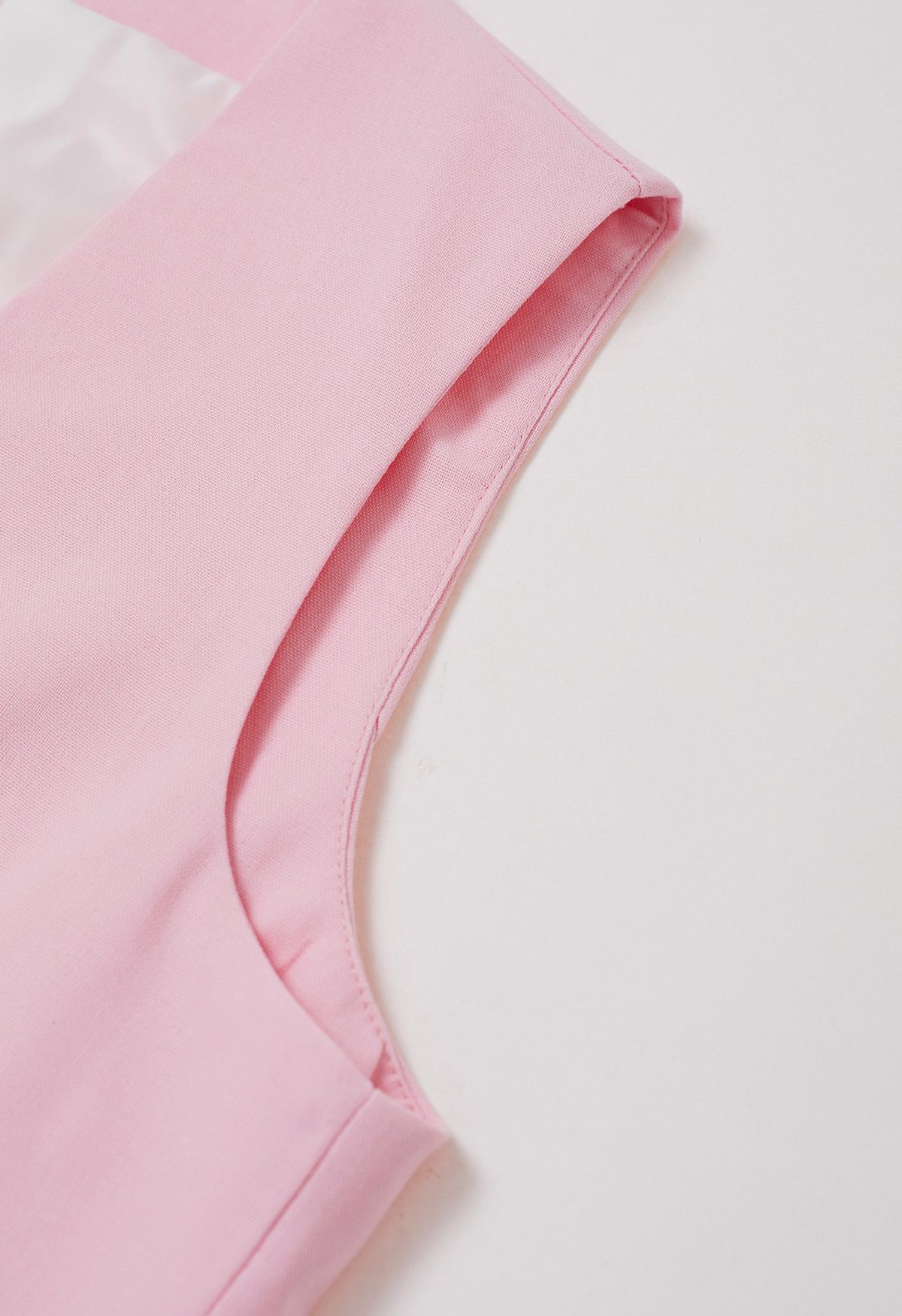 V-neck Linen blend Vest and Shorts Set (Set of 2)