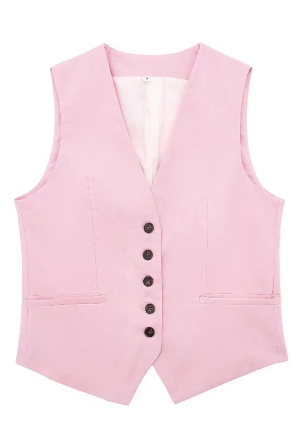 V-neck Linen blend Vest and Shorts Set (Set of 2)