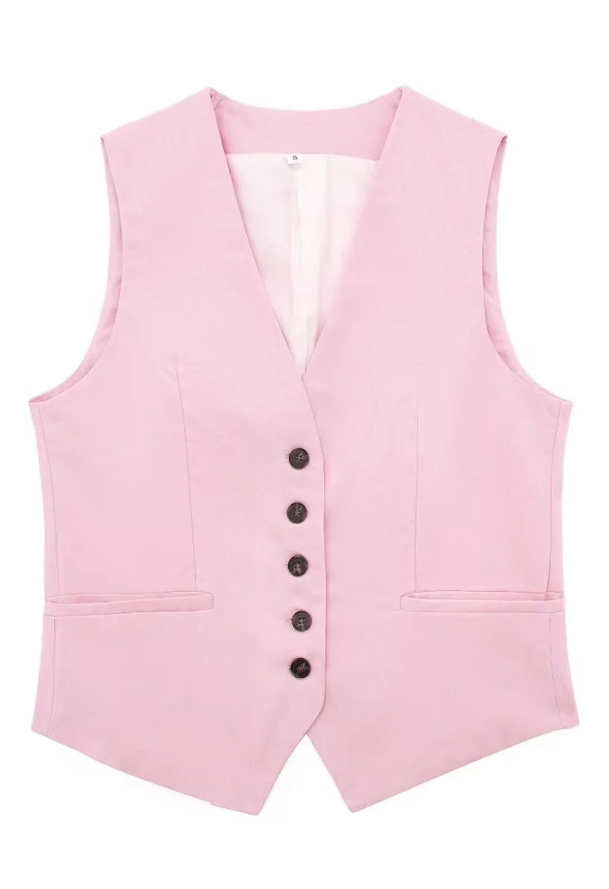 V-neck Linen blend Vest and Shorts Set (Set of 2)