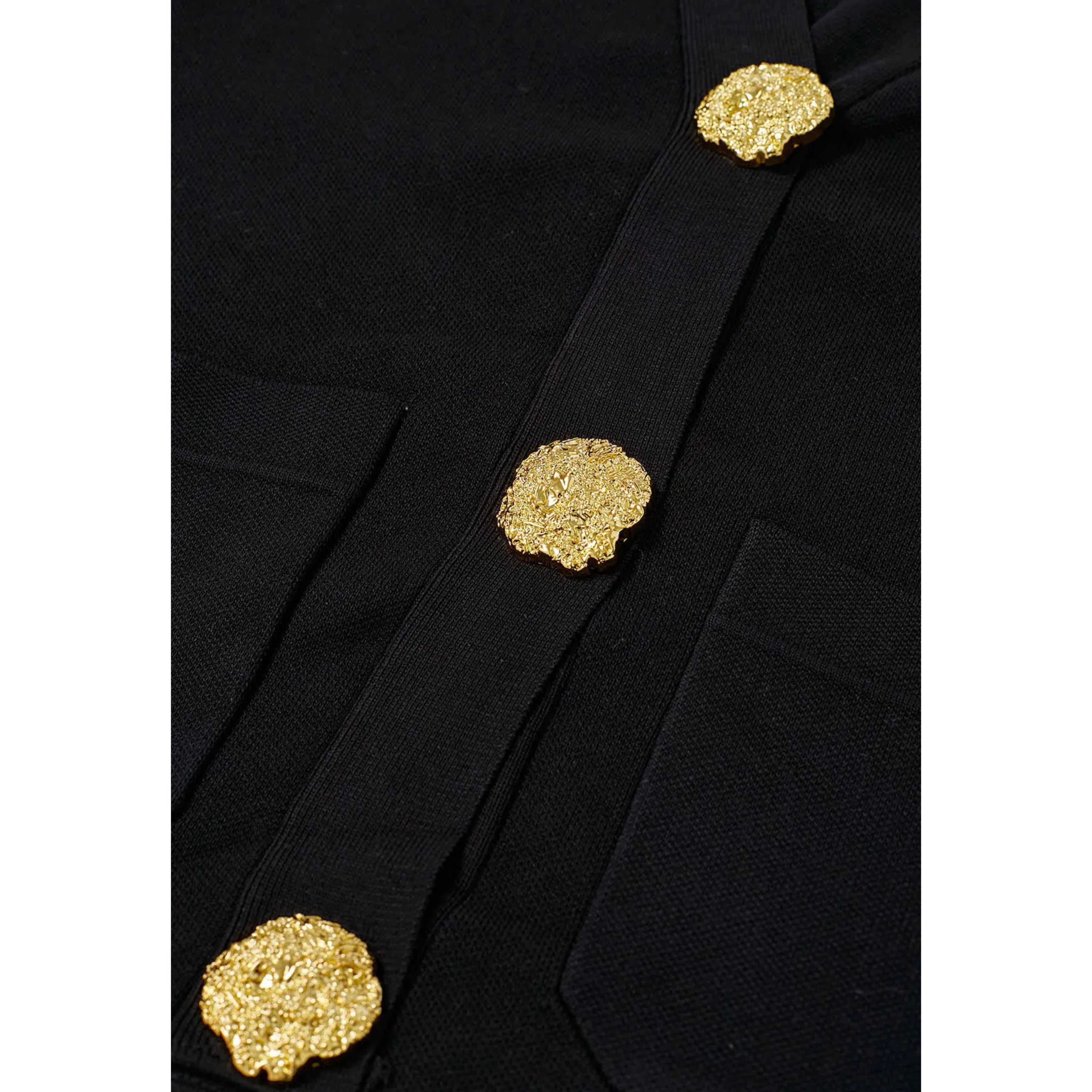 Metal Button Detail Knit Cardigan & Wide Legged Pant set