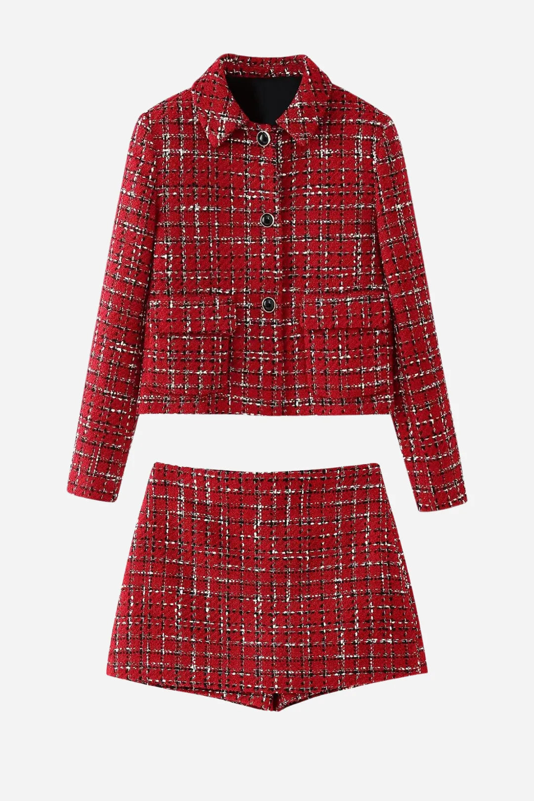 Textured Tweed Jacket and Skort set (Set of 2)