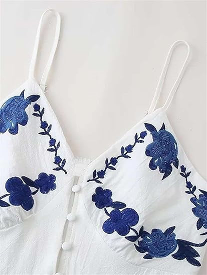 Floral Embroidery V-Neck Maxi Dress