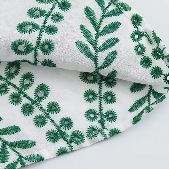 V-Neck Sleeveless Knot Decorated Hollow Embroidered Dress