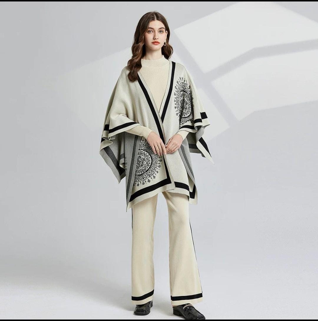 Women Winter Printed Three Piece Co-Ord set