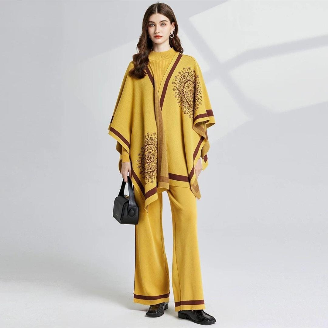 Women Winter Printed Three Piece Co-Ord set