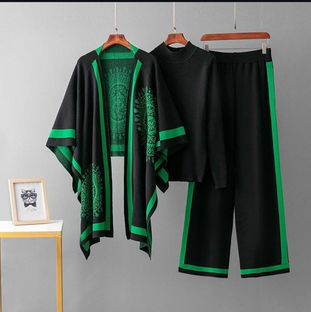 Women Winter Printed Three Piece Co-Ord set