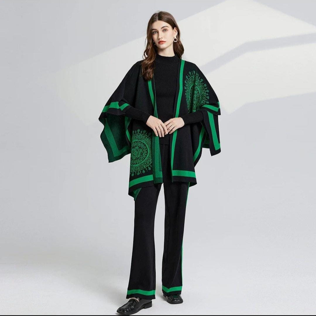 Women Winter Printed Three Piece Co-Ord set