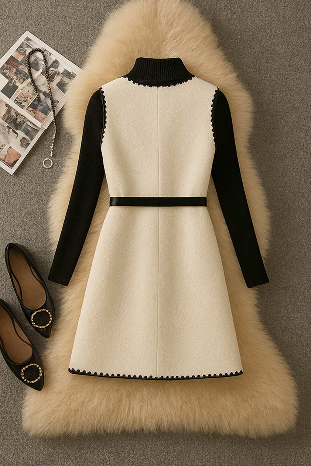 Two Piece Jacket and Knitted Inner set