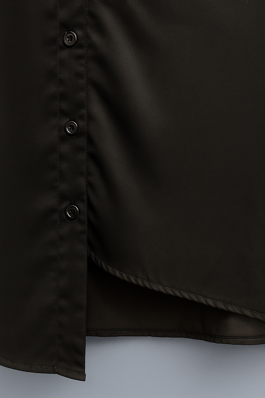 Regular Fit  Asymmetrical Shirt with Spread Collar
