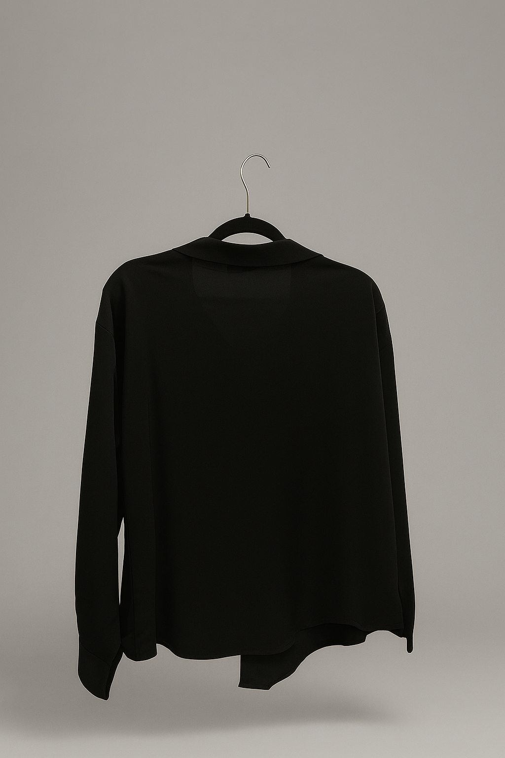 Regular Fit  Asymmetrical Shirt with Spread Collar