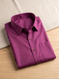 Men Maroon Solid Shirt