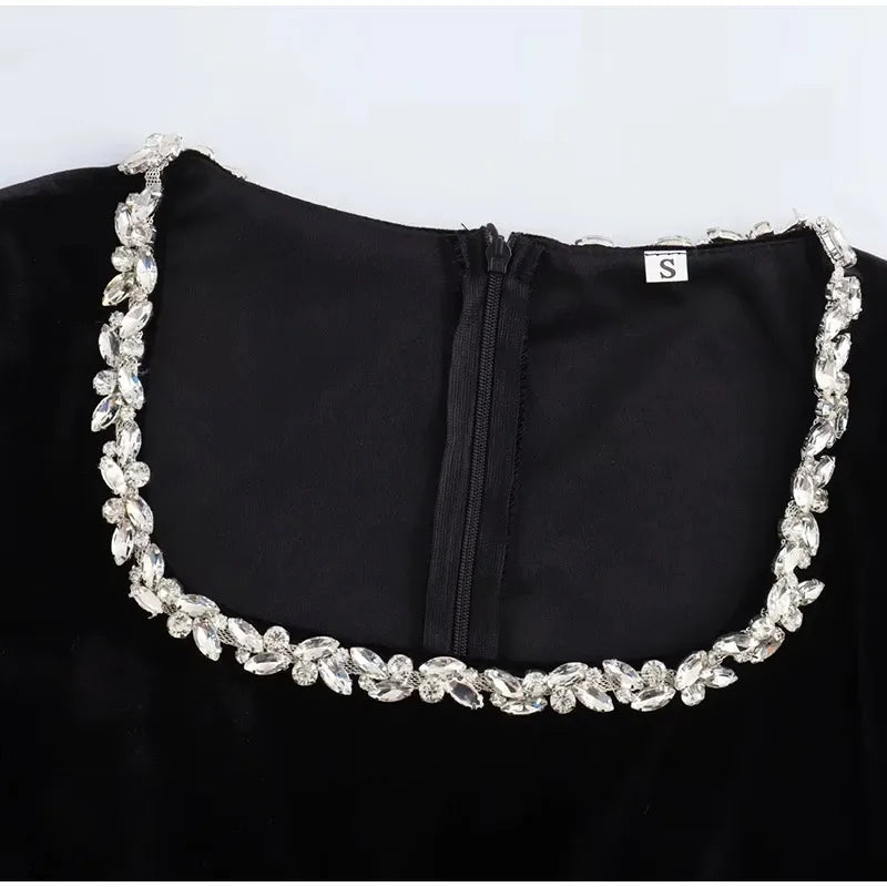 Square Neck Velvet Dress