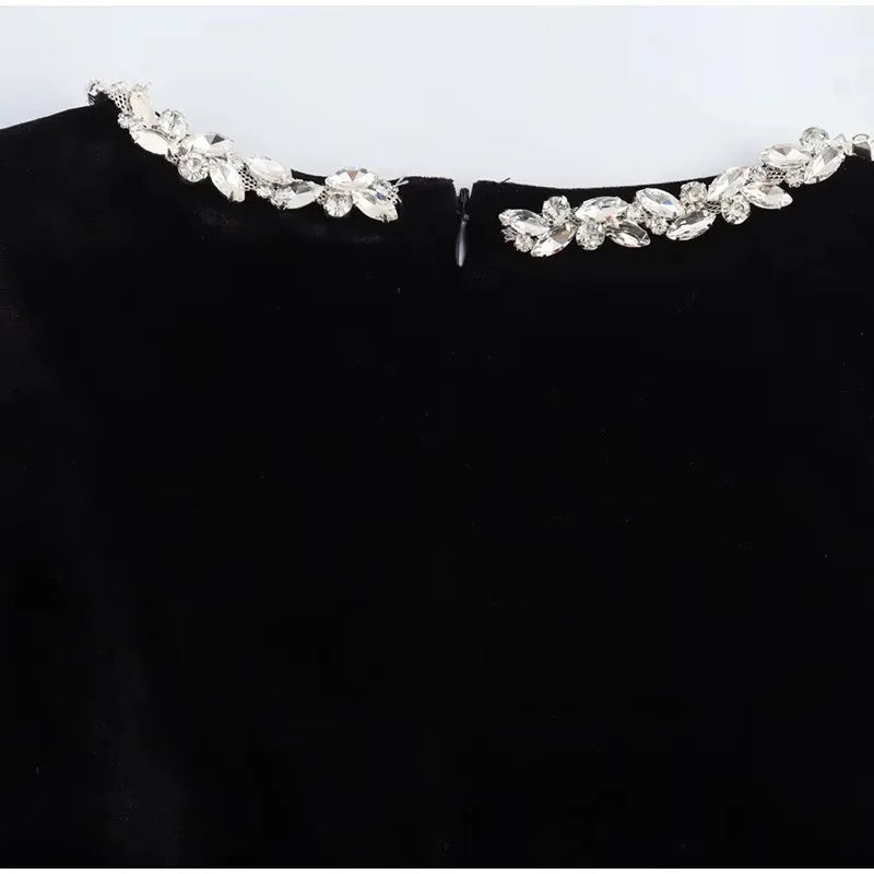 Square Neck Velvet Dress