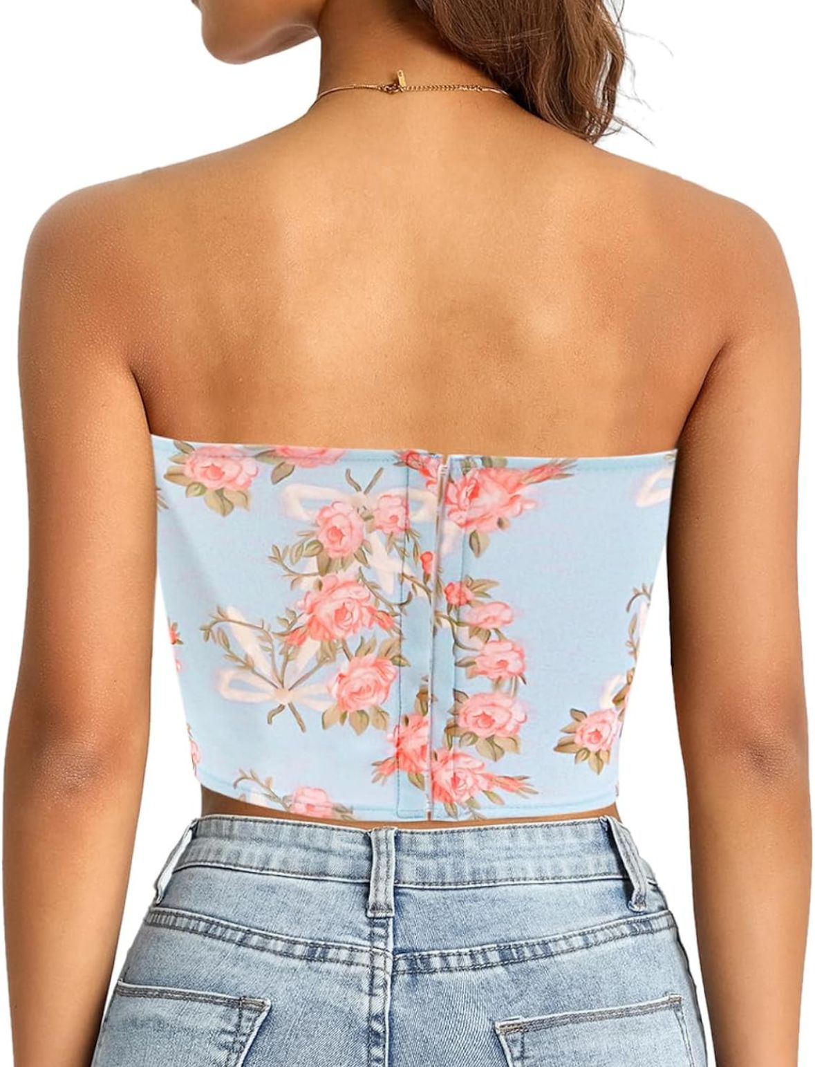 Floral Print Corset Tube Top