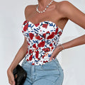 Floral Print Corset Tube Top