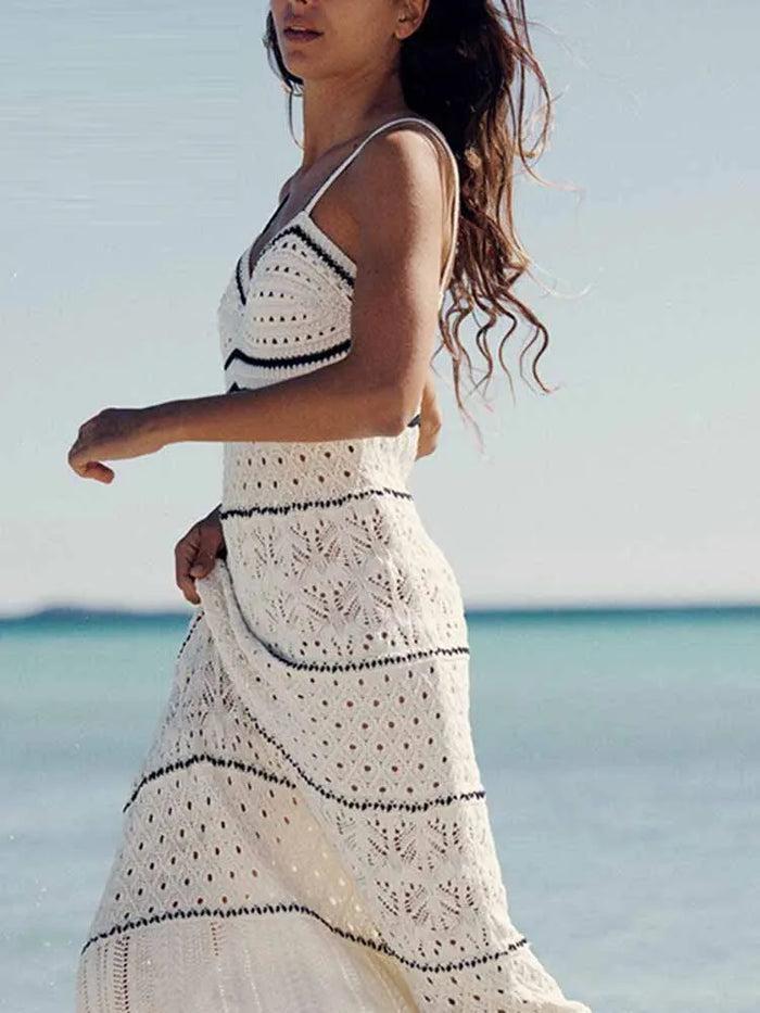 Knitted Spaghetti Strapless Dress