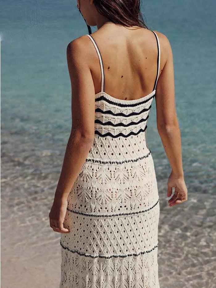 Knitted Spaghetti Strapless Dress