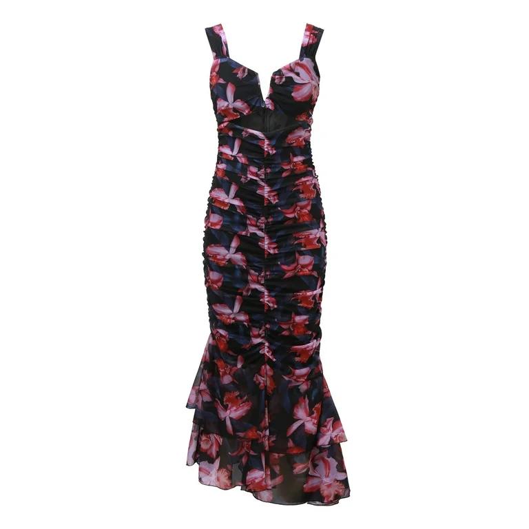 Printed Fishtail Vintage Floral Dress