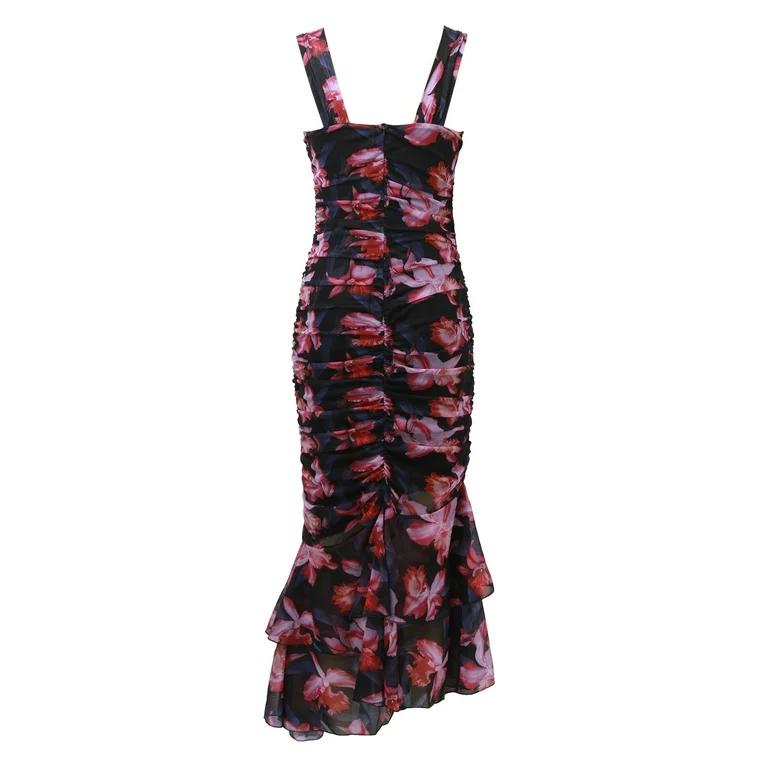 Printed Fishtail Vintage Floral Dress