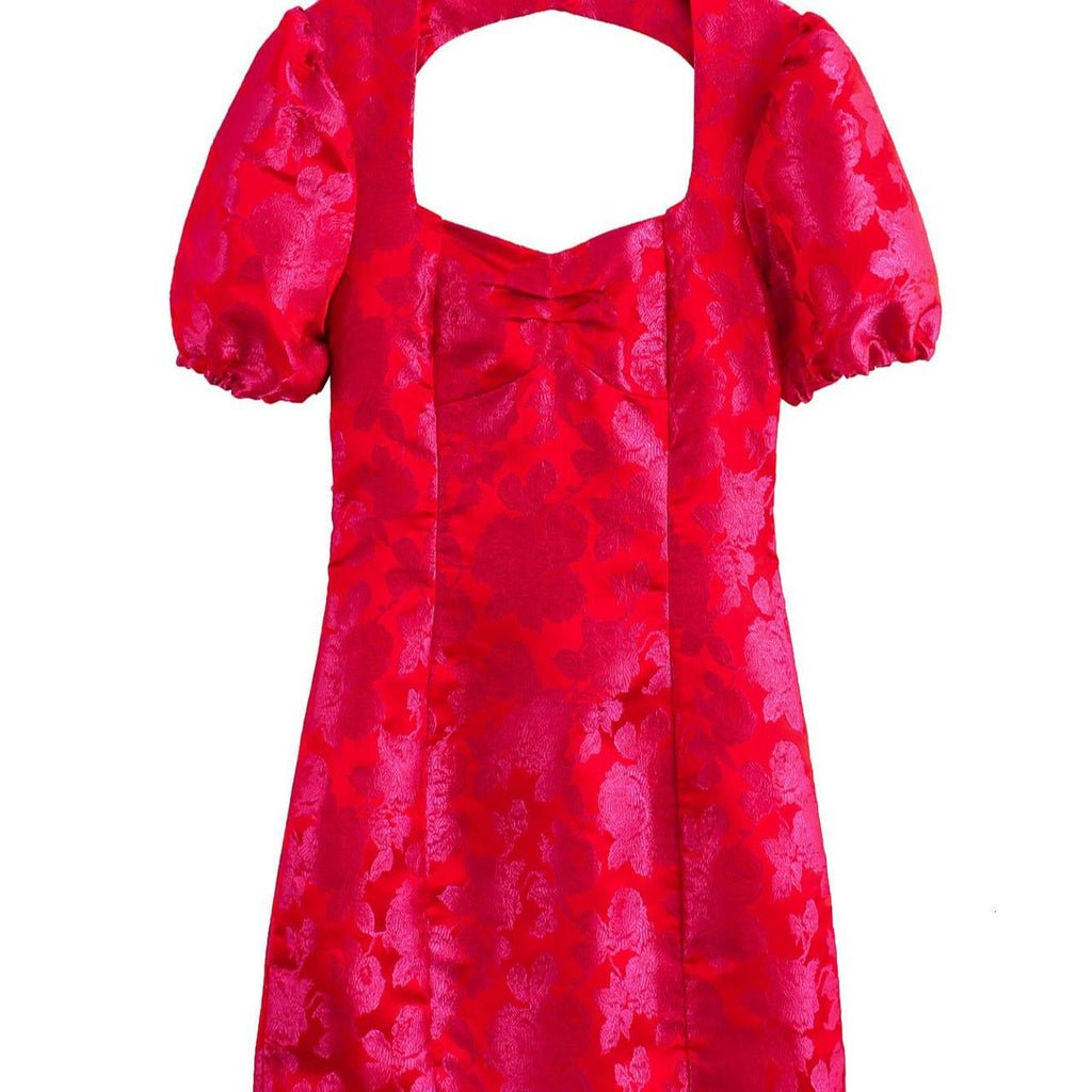 Puff Sleeves Mini Dress