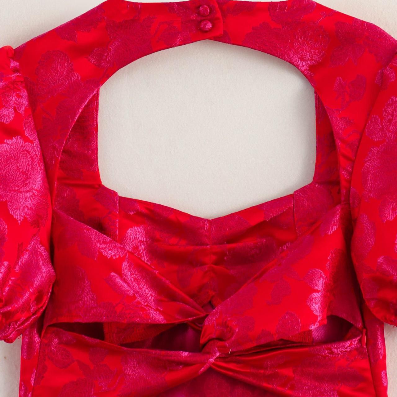 Puff Sleeves Mini Dress