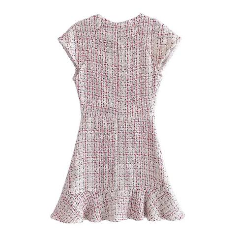 Textured Weave Ruffle Dress