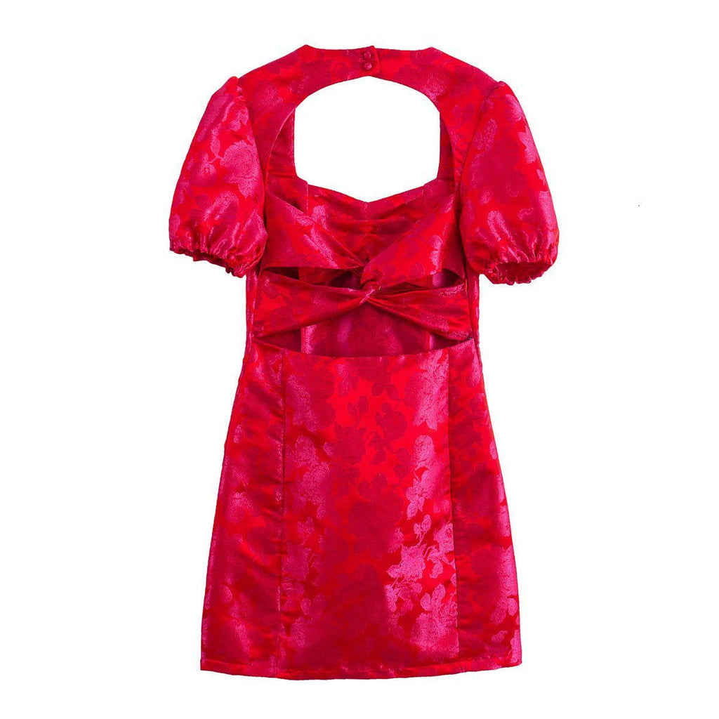 Puff Sleeves Mini Dress