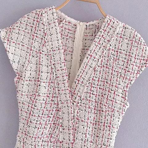 Textured Weave Ruffle Dress