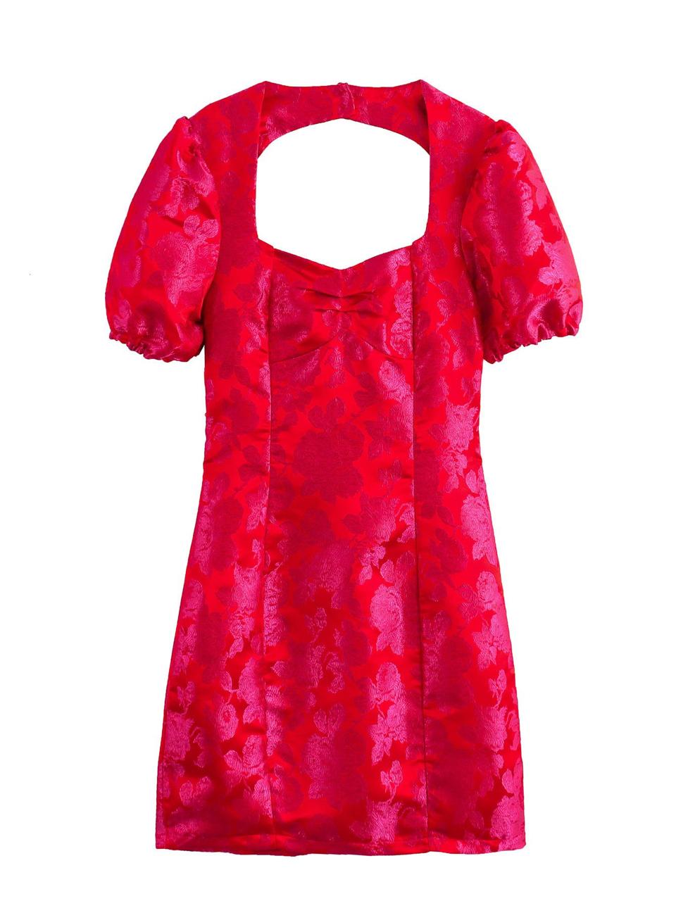 Puff Sleeves Mini Dress