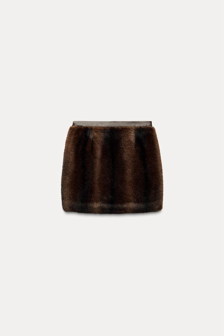 Faux Fur Mini Skirt