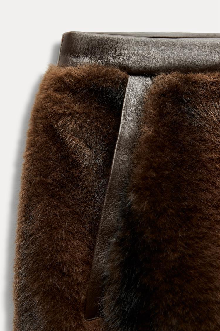 Faux Fur Mini Skirt