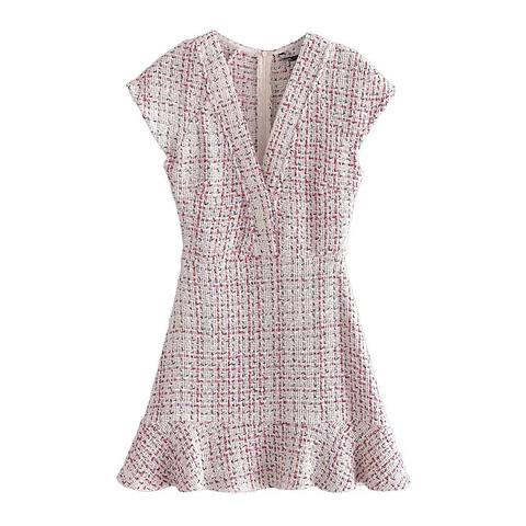 Textured Weave Ruffle Dress