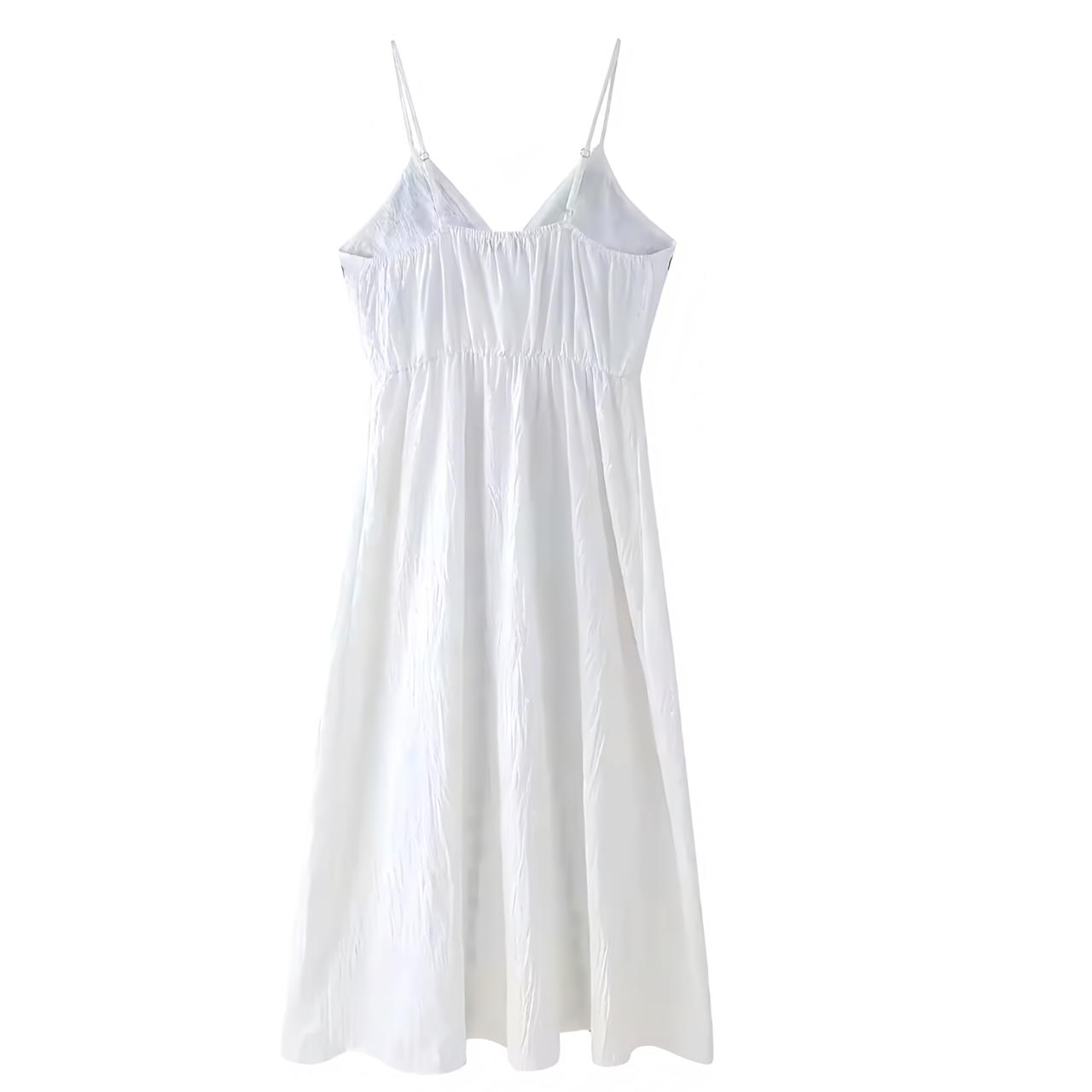 Floral Embroidery V-Neck Maxi Dress