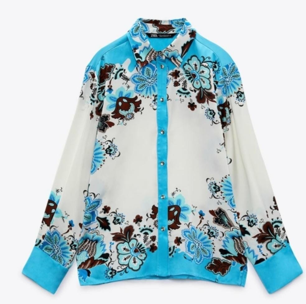 Floral Print Flowy Shirt