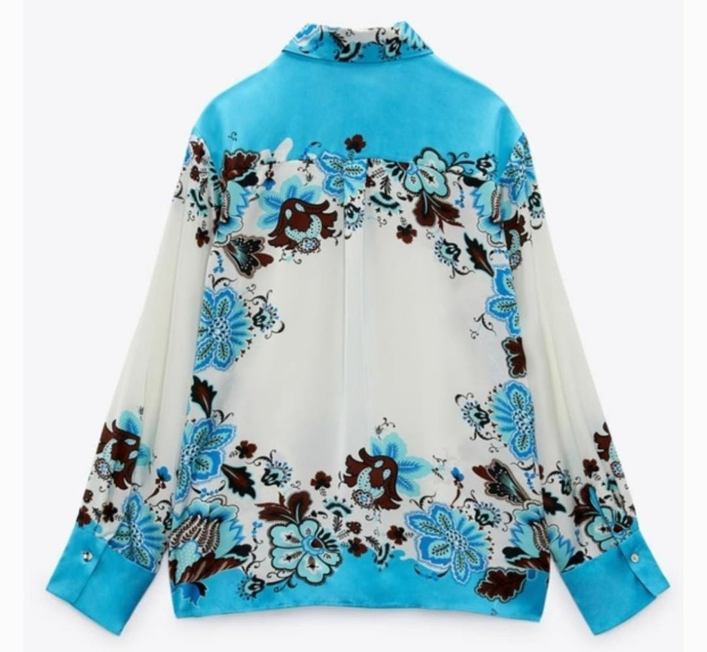 Floral Print Flowy Shirt