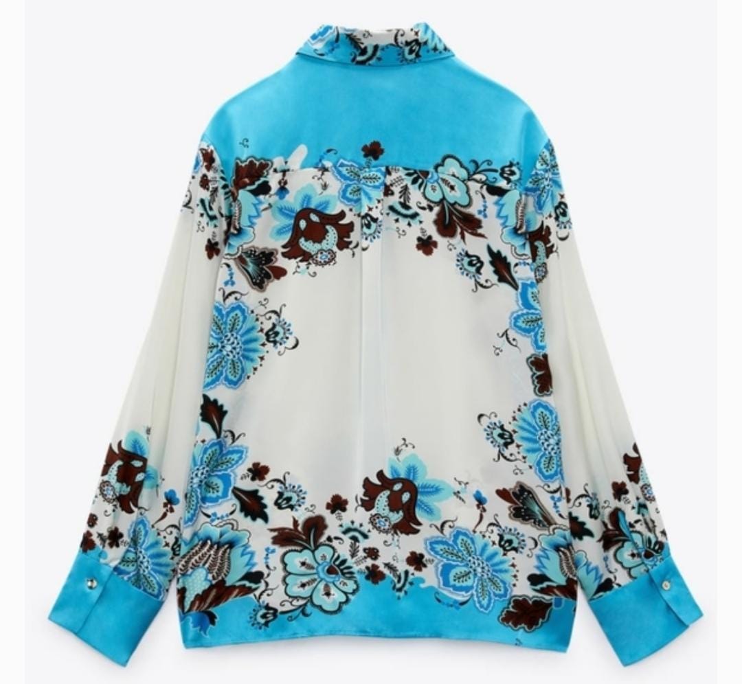 Floral Print Flowy Shirt