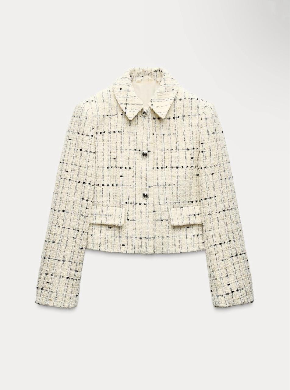 Textured Short Blazer