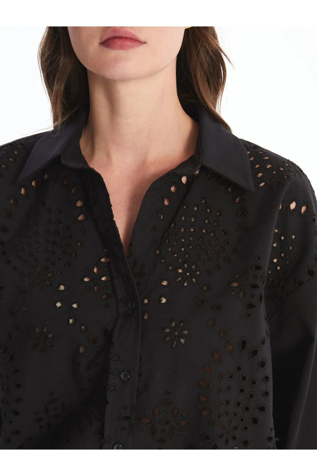 Patterned Long Sleeve Oversize Shirt