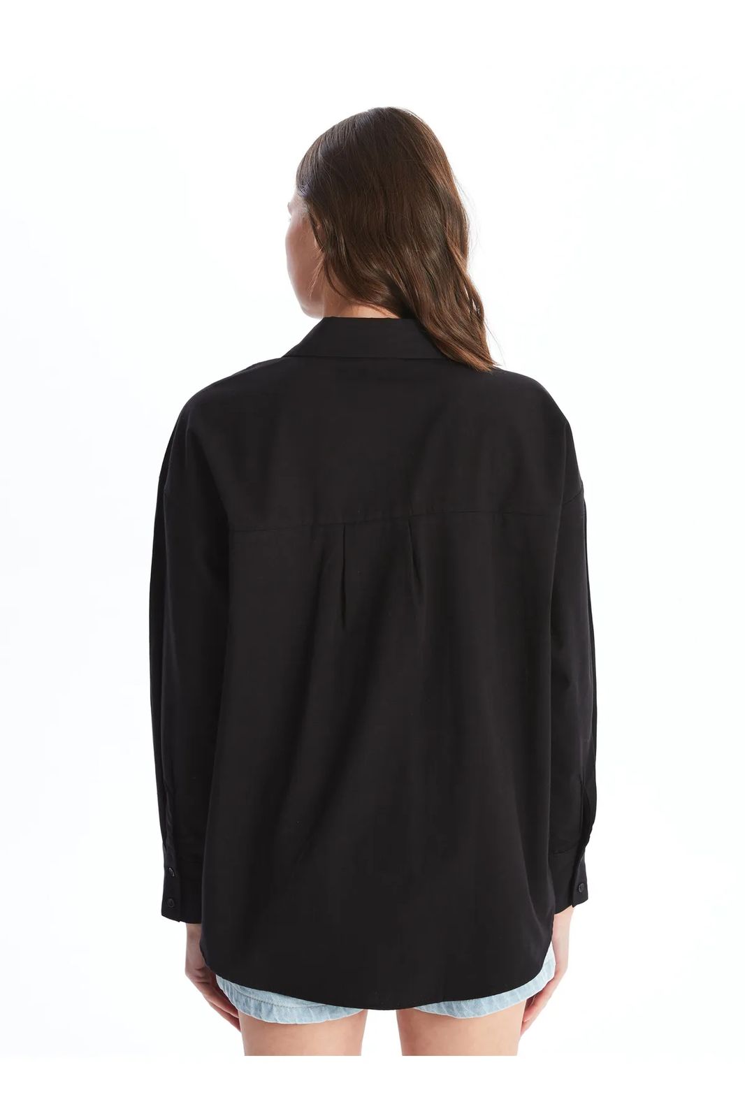 Patterned Long Sleeve Oversize Shirt