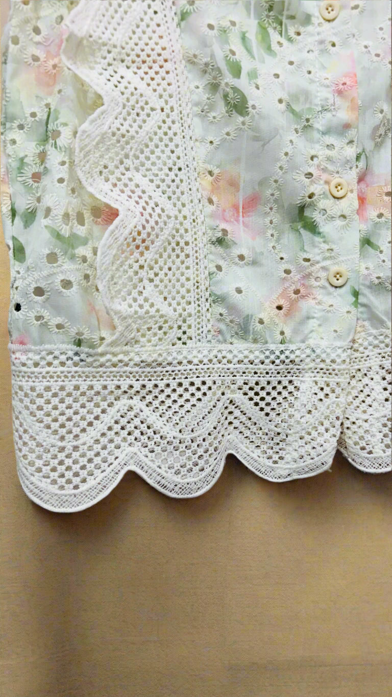Sleeveless Lace Patchwork Shirt Blouse