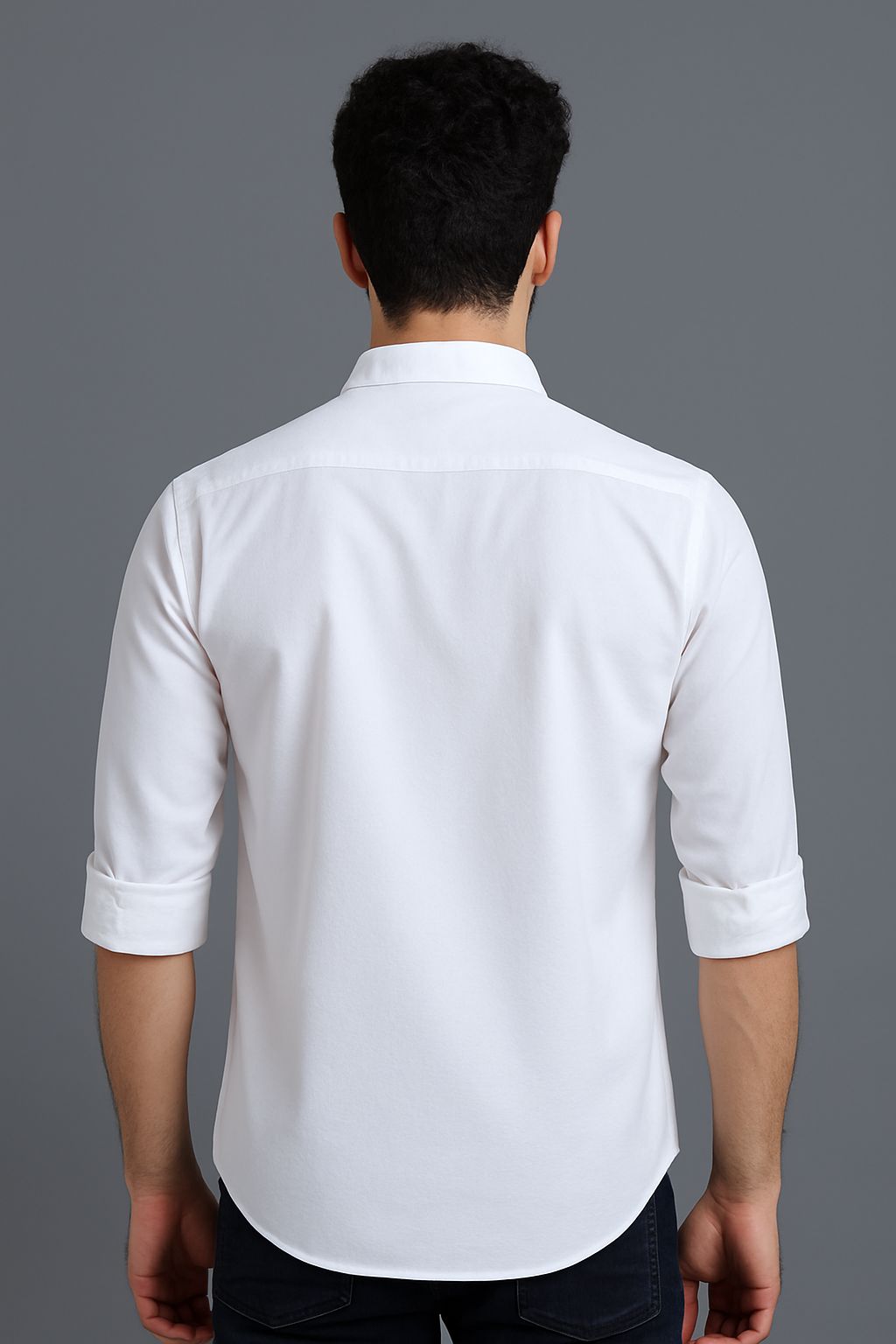 Men White Solid Shirt