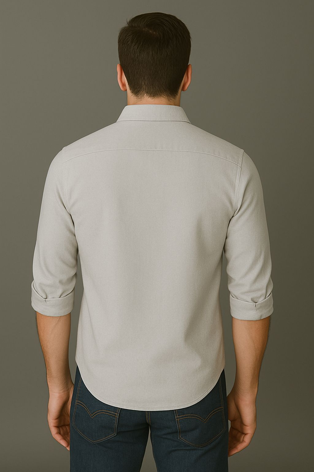 Men Grey Solid Shirt