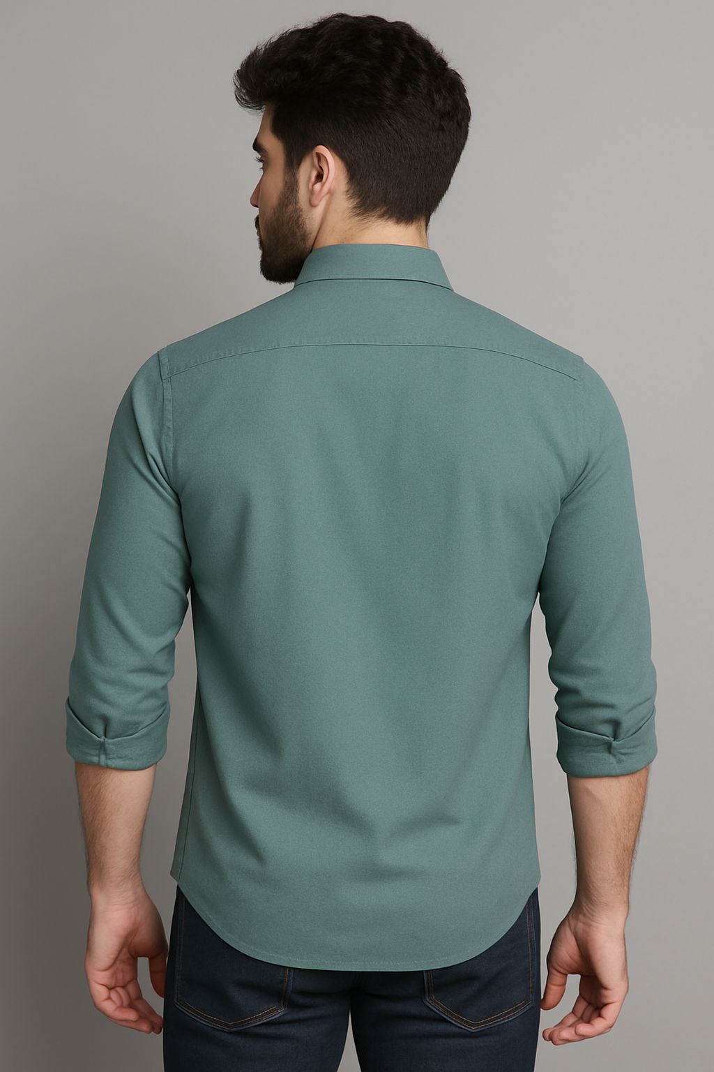 Men Light Green Solid Shirt