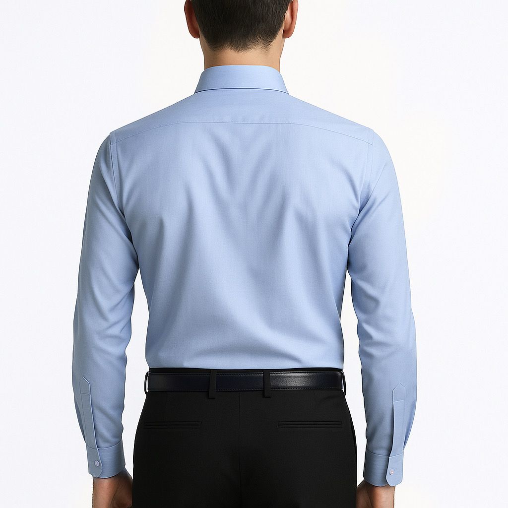 Men Powder Blue Solid Shirt