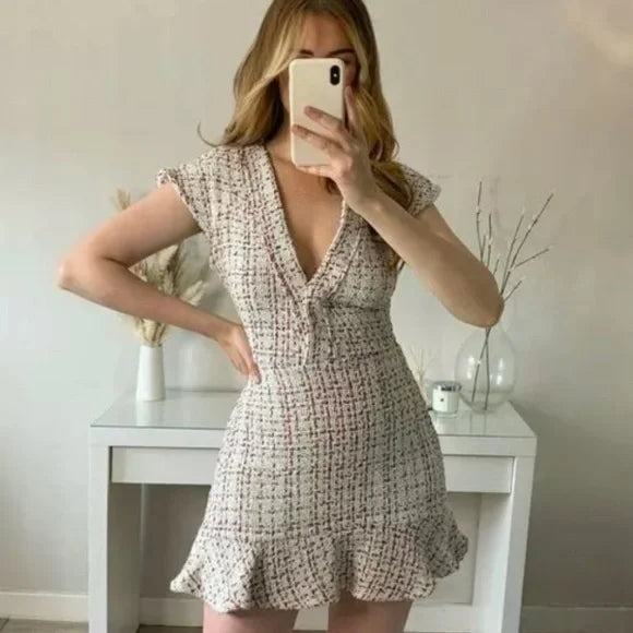 Textured Weave Ruffle Dress