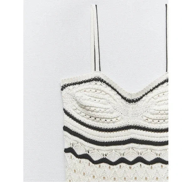 Knitted Spaghetti Strapless Dress