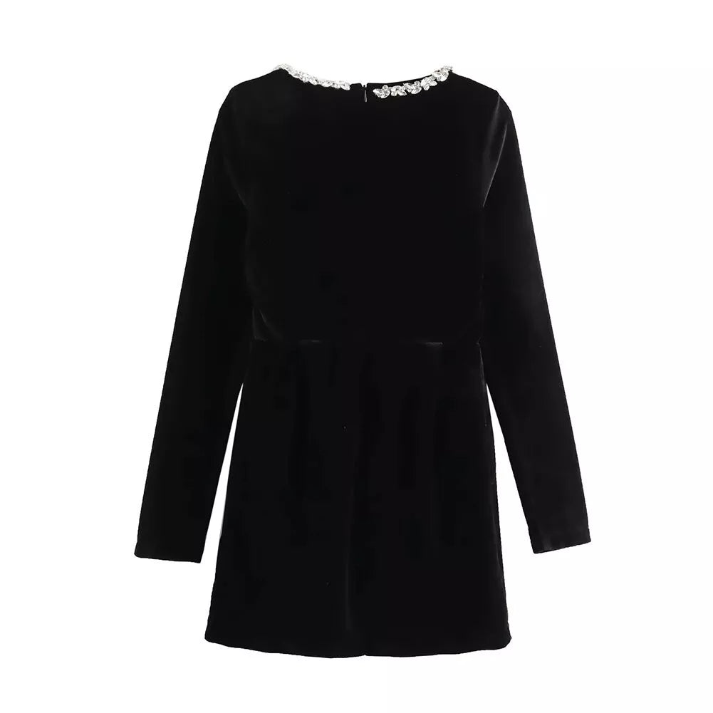 Square Neck Velvet Dress