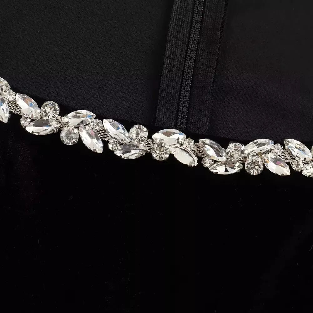 Square Neck Velvet Dress